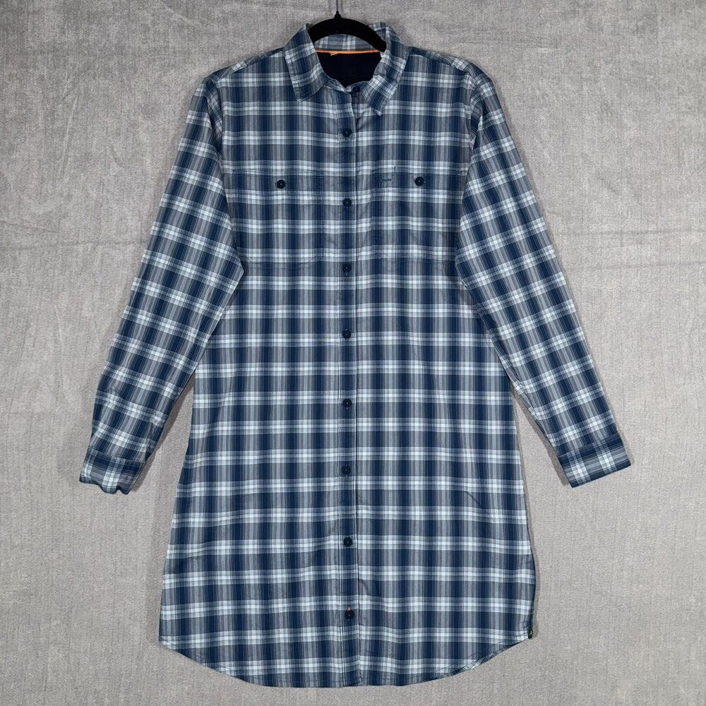 Orvis Shirt Dress Womens XS Blue Plaid UPF 30 Vented Fishing Travel Outdoor